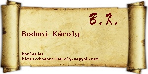 Bodoni Károly névjegykártya